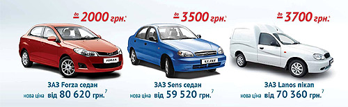 Покупатели ЗАЗ Forza или Lanos с АКПП получают яркие подарки и скидки до 4500 грн. - Forza
