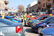 7 марта праздничный автопробег приостановил движение на трассе «Киев-Чоп» - автопробег